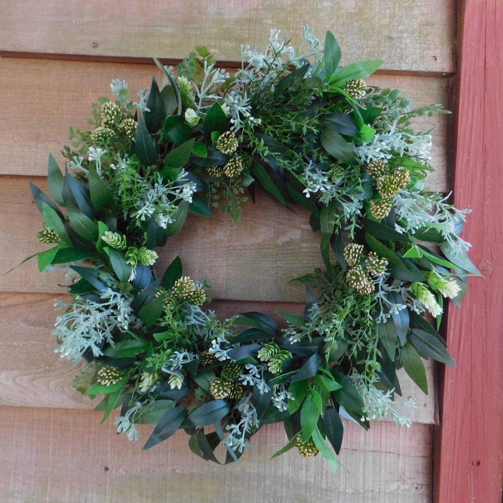 Artificial Year Round Greenery‎ Wreath for Front Door Viburnum Berries
